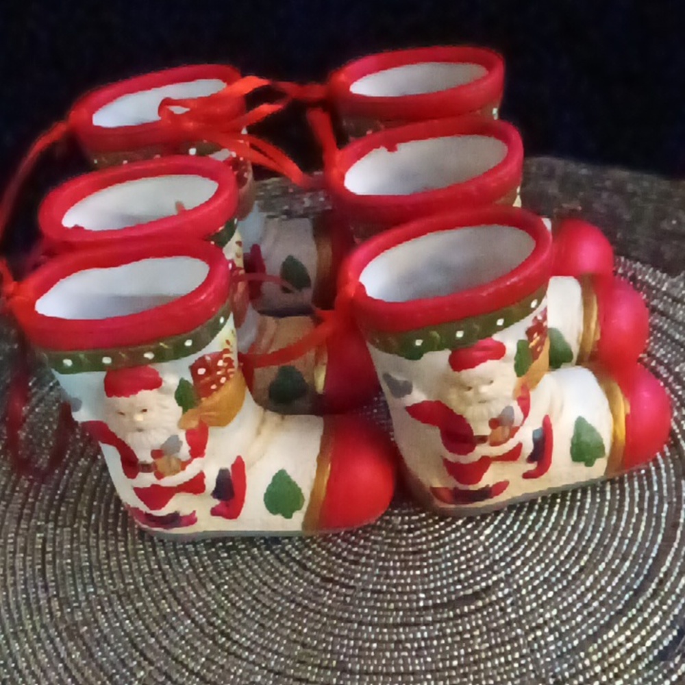 Vintage Santa in a Boot Tree Ornaments